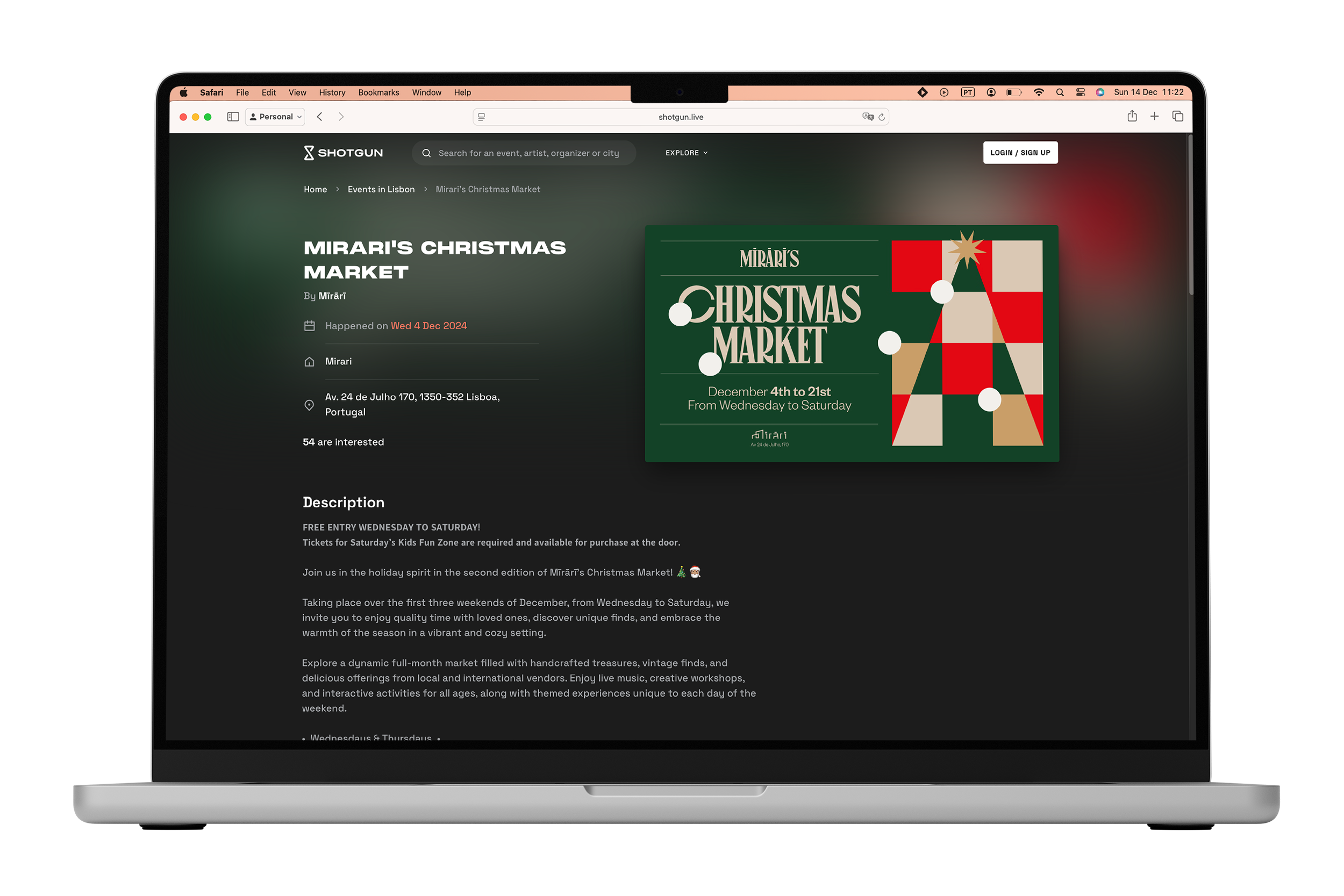 Mirari website mockup